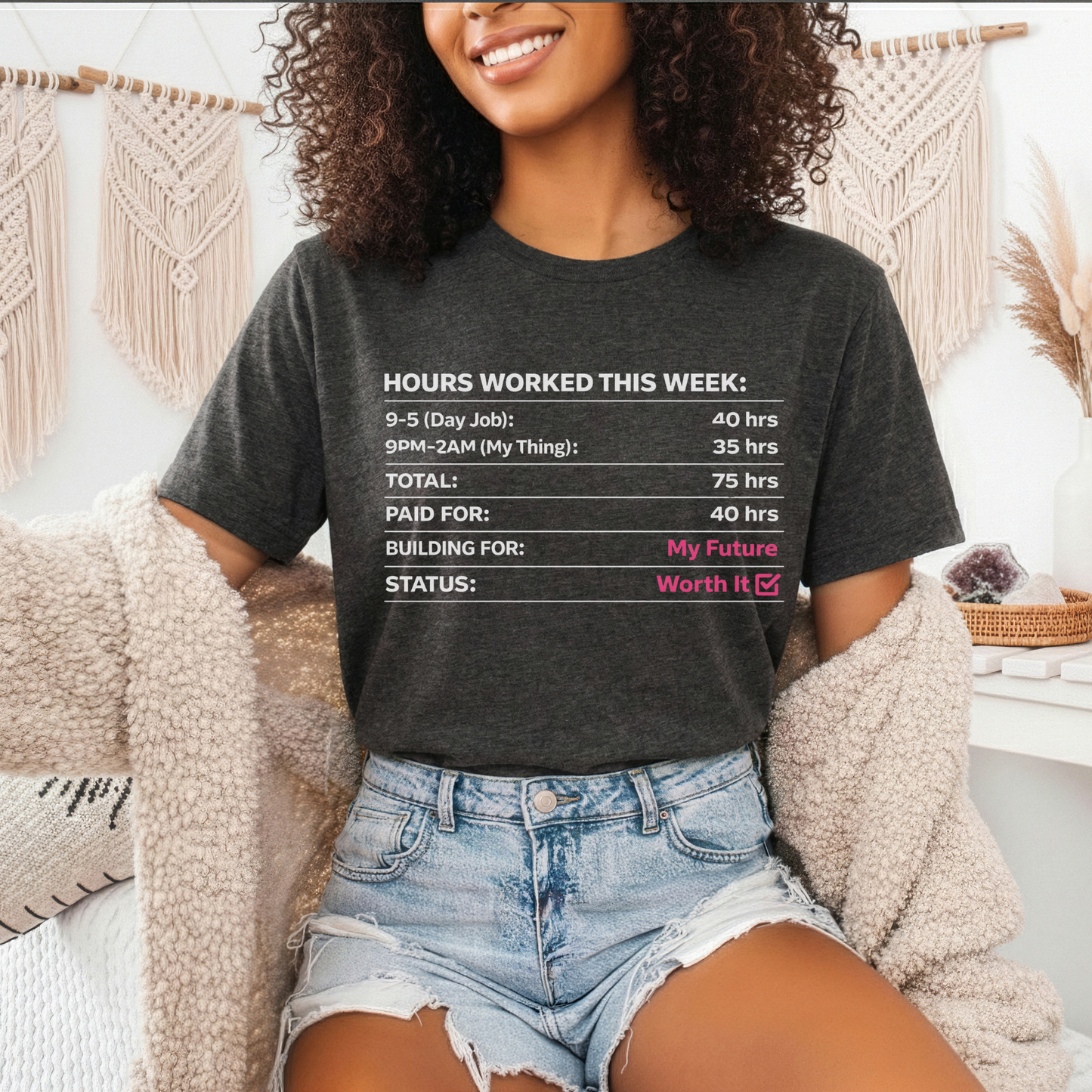 Hours Worked This Week Tee — Entrepreneur Hustle Graphic T‑Shirt