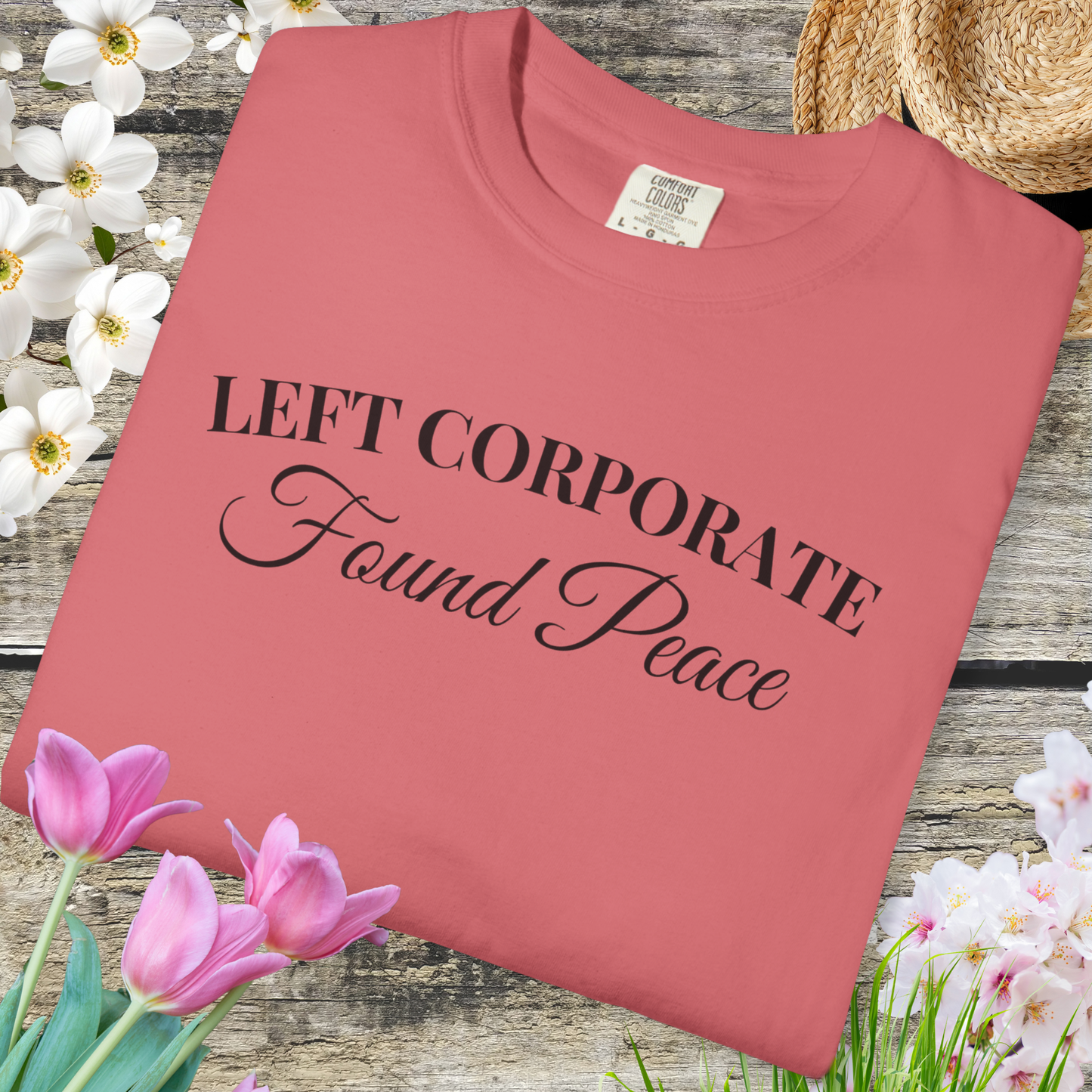 Left Corporate Found Peace- Minimal Script Tee