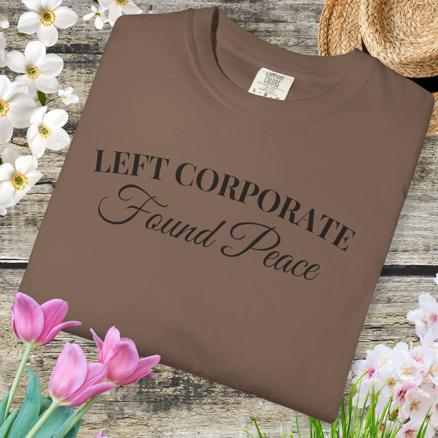 Left Corporate Found Peace- Minimal Script Tee