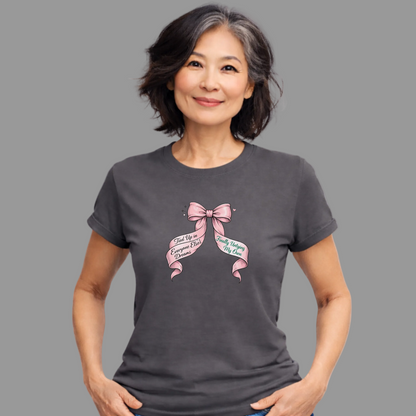 Bow on Top T-Shirt - Coquette Ribbon Tee for Women