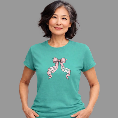 Bow on Top T-Shirt - Coquette Ribbon Tee for Women