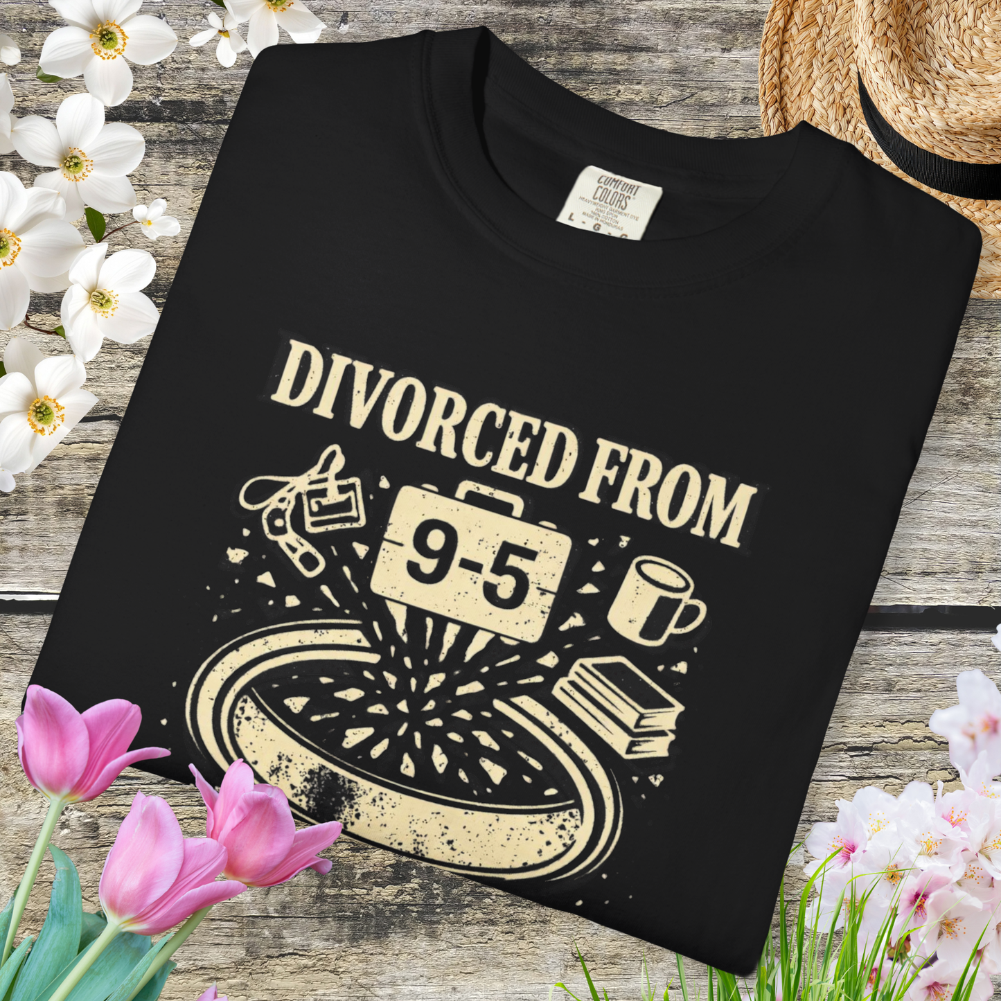 Divorced From 9-5 T-Shirt — Funny Work Resignation Graphic Tee