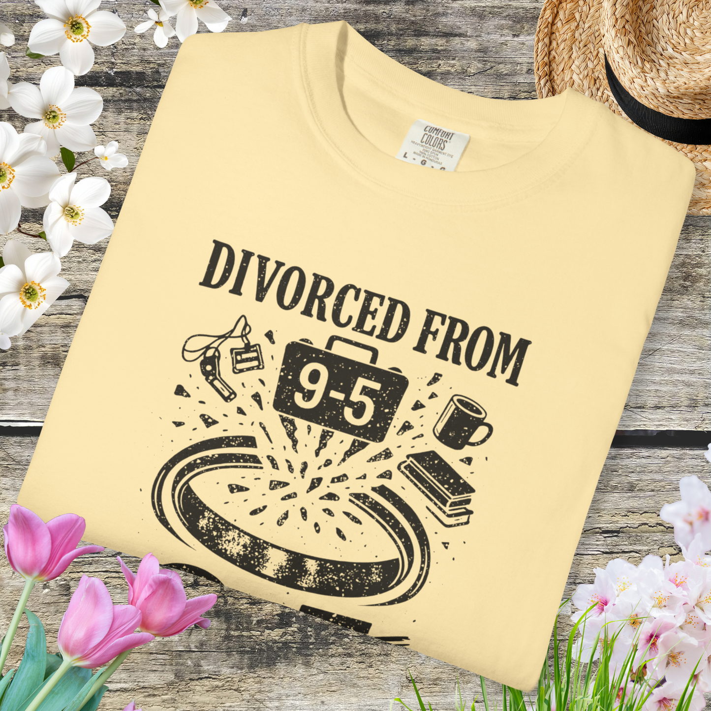 Divorced From 9-5 T-Shirt — Funny Work Resignation Graphic Tee