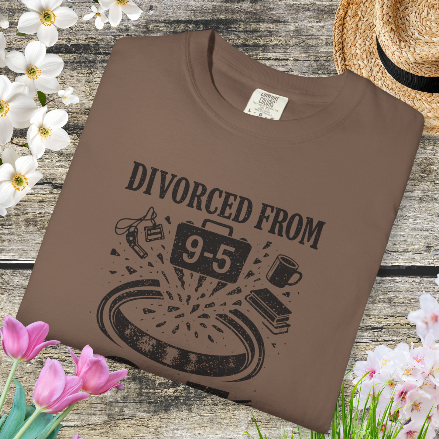 Divorced From 9-5 T-Shirt — Funny Work Resignation Graphic Tee