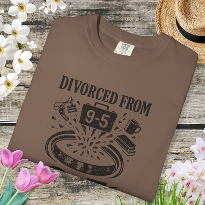 Divorced From 9-5 T-Shirt — Funny Work Resignation Graphic Tee