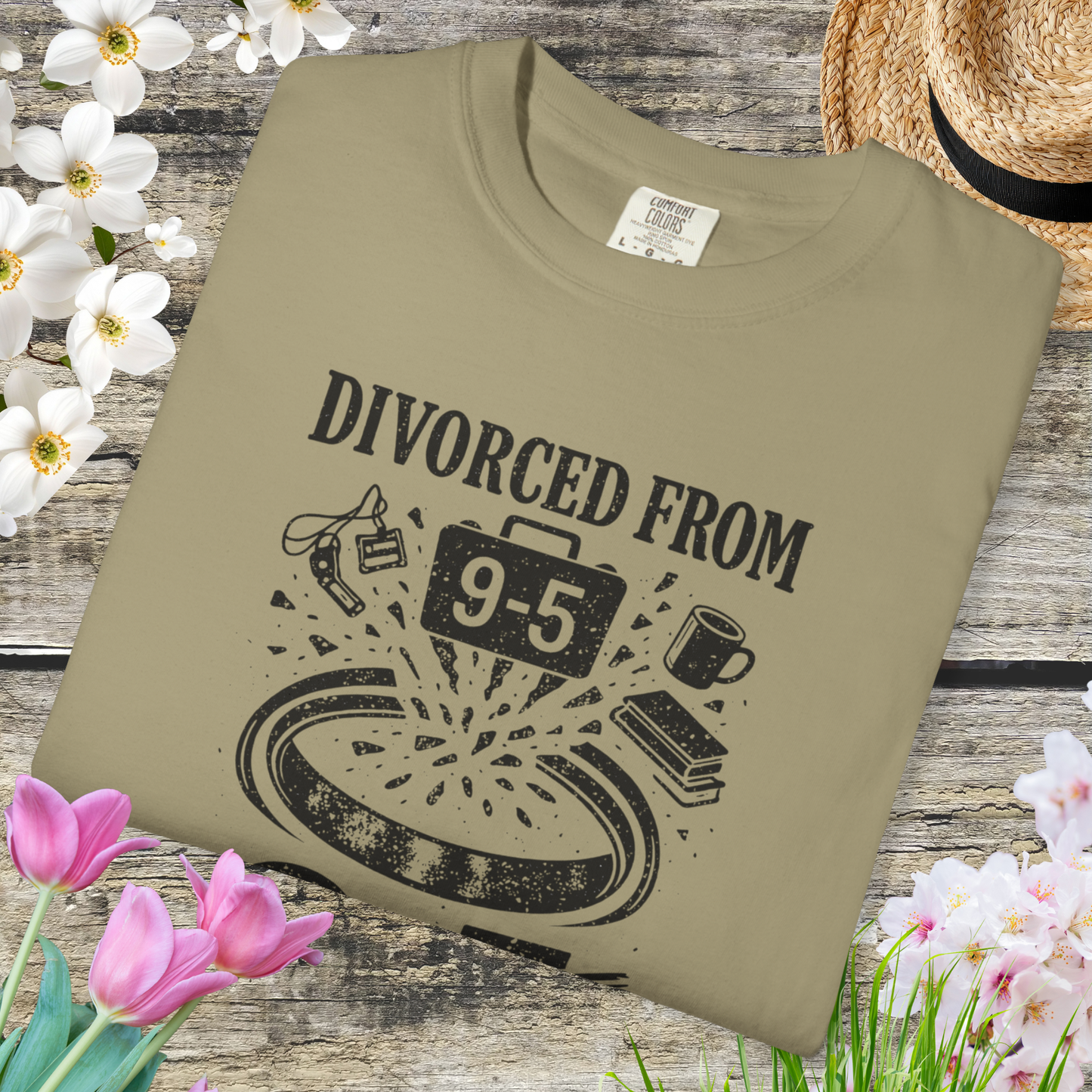Divorced From 9-5 T-Shirt — Funny Work Resignation Graphic Tee