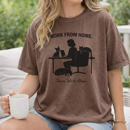 Never Work Alone-  Cute Pet Co-Workers, Graphic Tee
