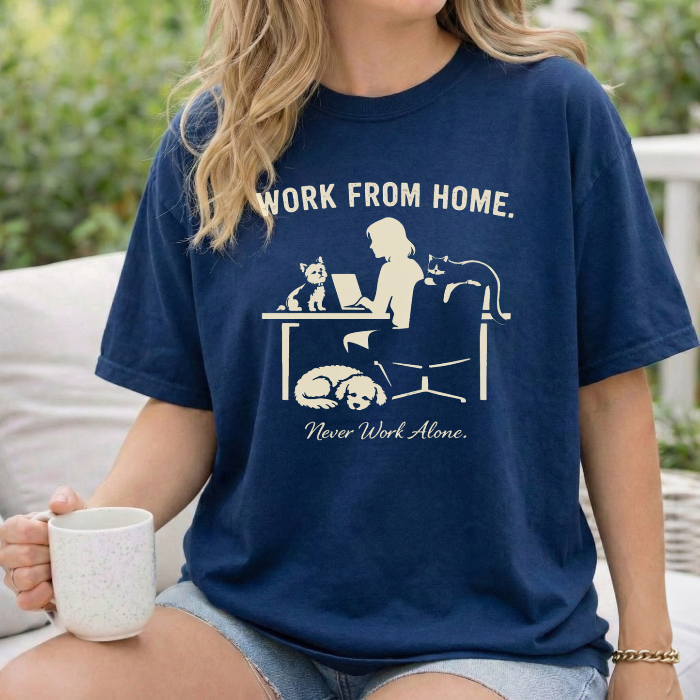 Never Work Alone-  Cute Pet Co-Workers, Graphic Tee