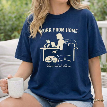 Never Work Alone-  Cute Pet Co-Workers, Graphic Tee
