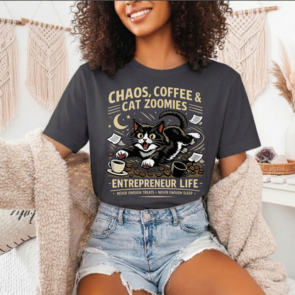 Chaos, Coffee & Cat Zoomies- Graphic Tee