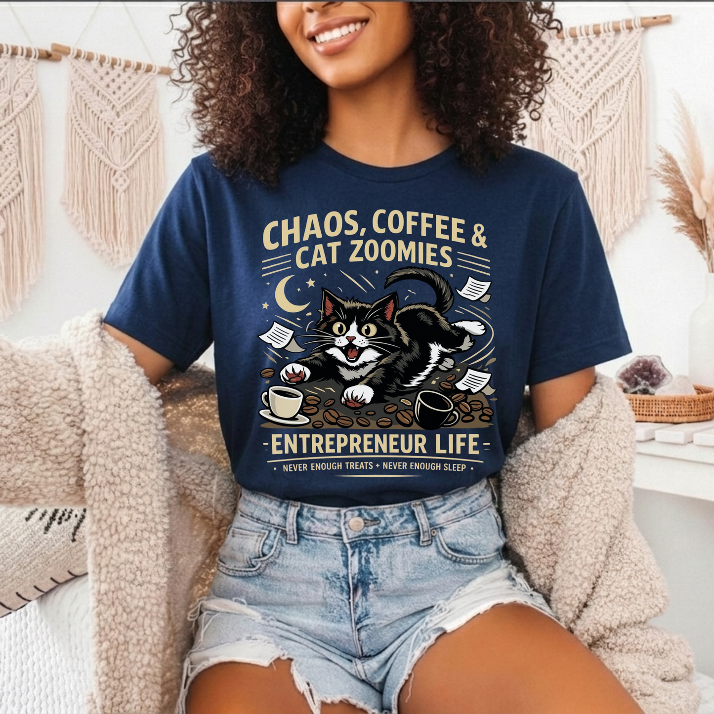 Chaos, Coffee & Cat Zoomies- Graphic Tee