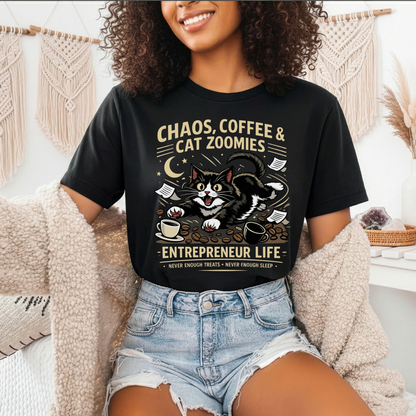 Chaos, Coffee & Cat Zoomies- Graphic Tee