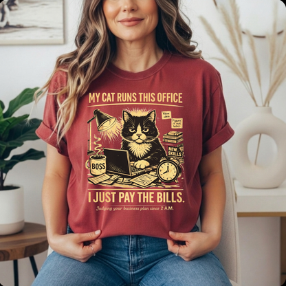 My Cat Runs This Office, I Just Pay The Bills - Graphic Tee