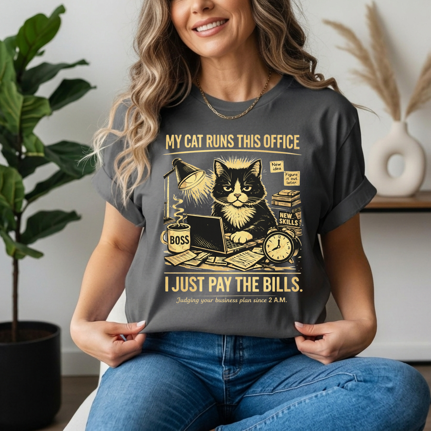 My Cat Runs This Office, I Just Pay The Bills - Graphic Tee
