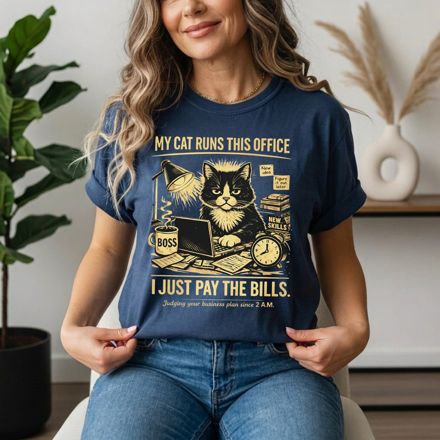 My Cat Runs This Office, I Just Pay The Bills - Graphic Tee