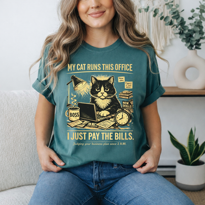My Cat Runs This Office, I Just Pay The Bills - Graphic Tee