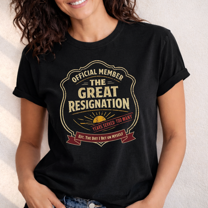 Official Member: The Great Resignation | Vintage Badge Graphic Tee