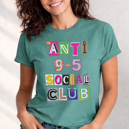 The Anti 9-5 Social Club Tee | Retro Graphic T-Shirt for Women