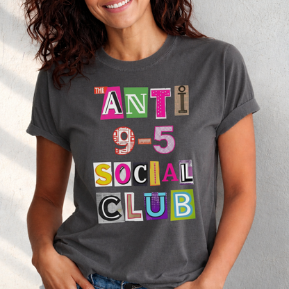 The Anti 9-5 Social Club Tee | Retro Graphic T-Shirt for Women