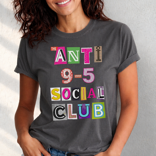The Anti 9-5 Social Club Tee | Retro Graphic T-Shirt for Women