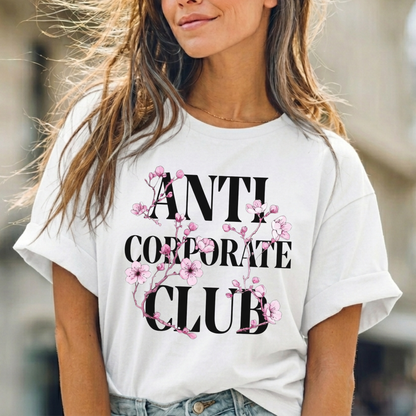 Anti Corporate Humor | Cherry Blossom Graphic Tee