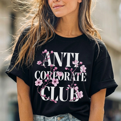 Anti Corporate Humor | Cherry Blossom Graphic Tee