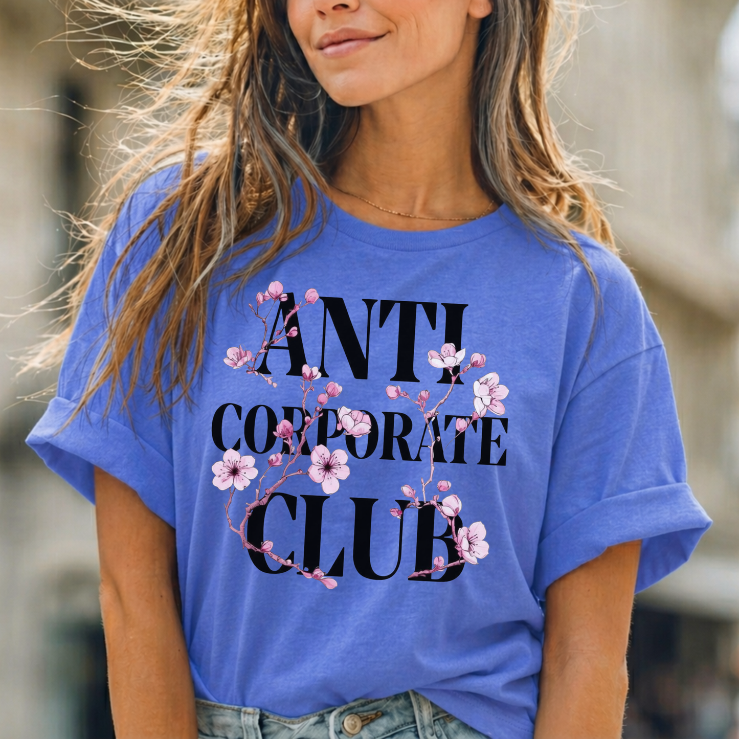 Anti Corporate Humor | Cherry Blossom Graphic Tee