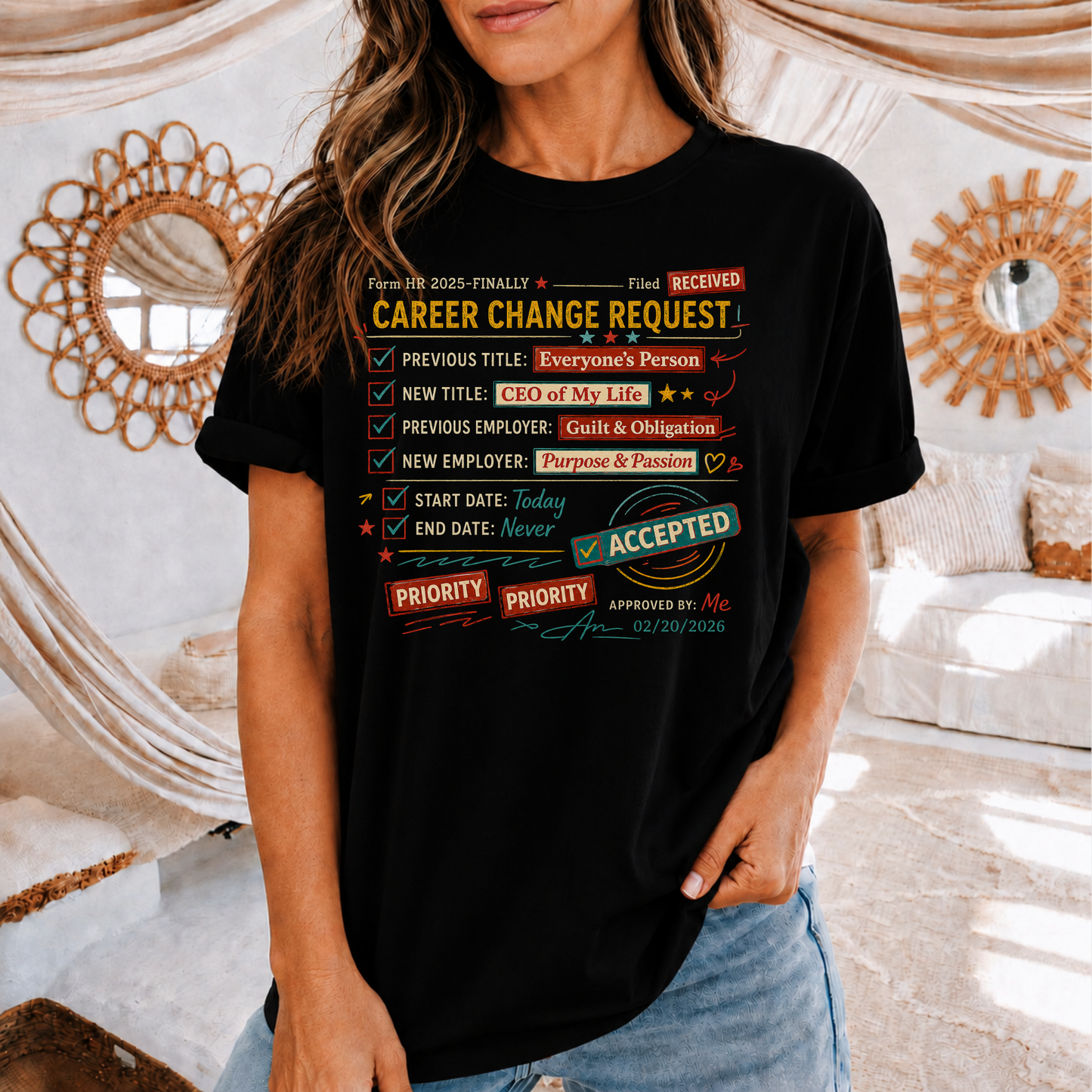 Career Change Request T-Shirt — Funny Job Resignation Humor Tee