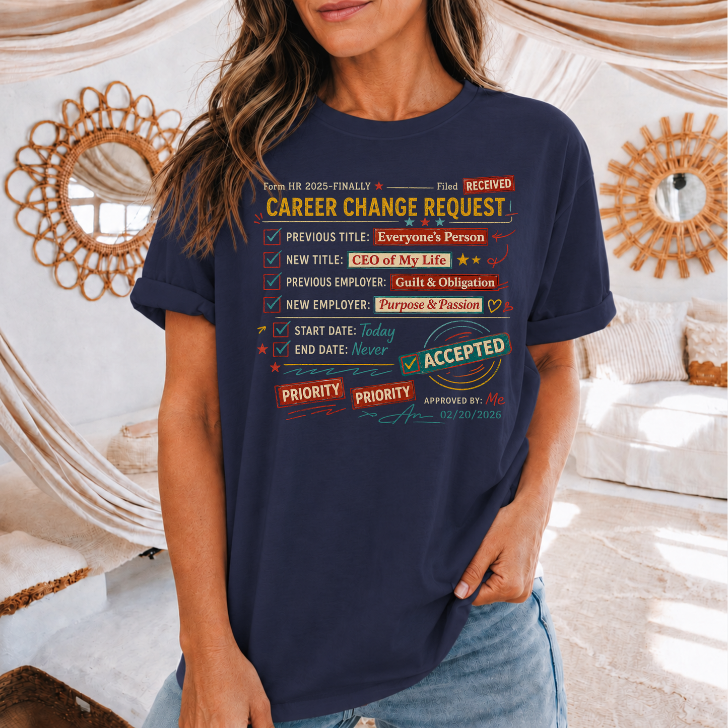 Career Change Request T-Shirt — Funny Job Resignation Humor Tee