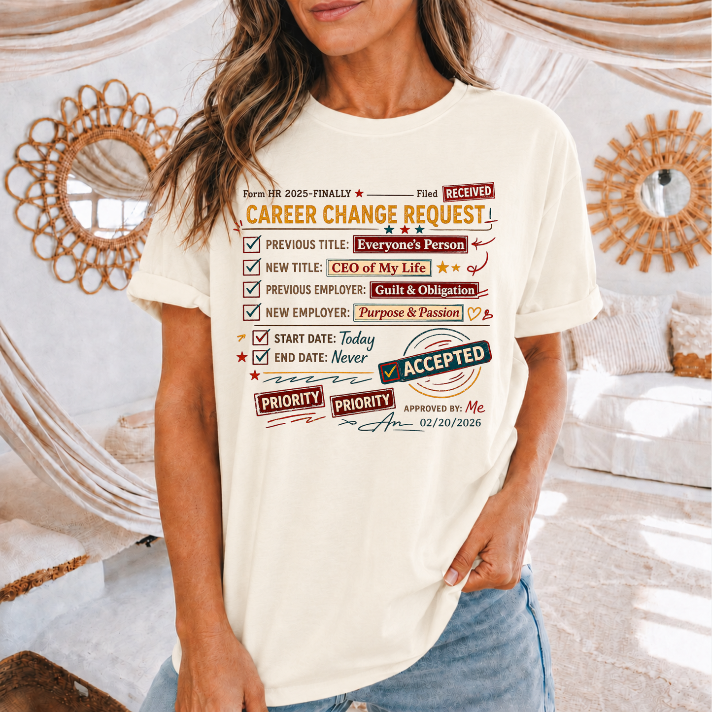 Career Change Request T-Shirt — Funny Job Resignation Humor Tee