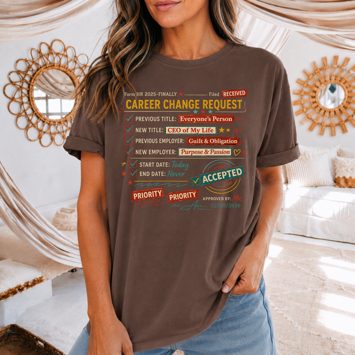 Career Change Request T-Shirt — Funny Job Resignation Humor Tee