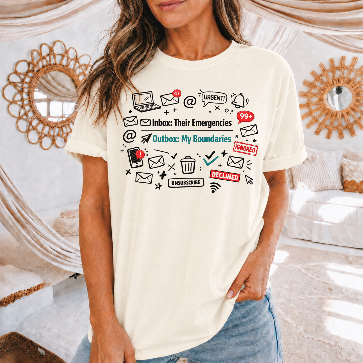 Their Emergencies My Boundaries T-Shirt - Digital Detox Tee for Women