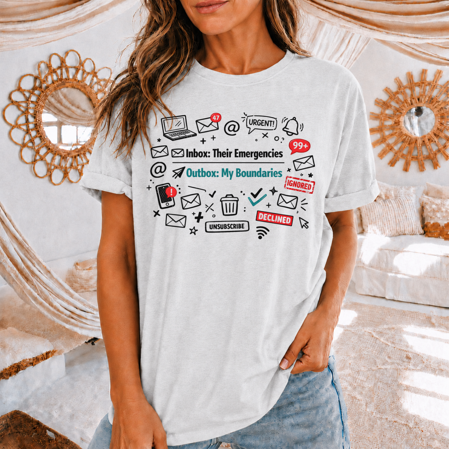 Their Emergencies My Boundaries T-Shirt - Digital Detox Tee for Women