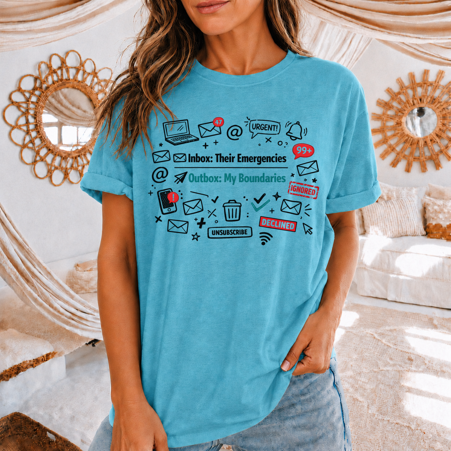Their Emergencies My Boundaries T-Shirt - Digital Detox Tee for Women