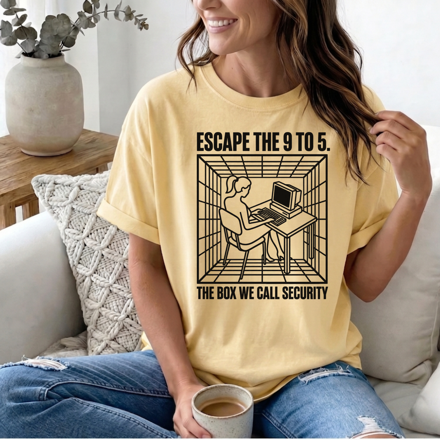Escape the 9 to 5 T-Shirt — Retro Office Escape Graphic Tee