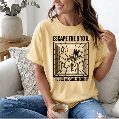 Escape the 9 to 5 T-Shirt — Retro Office Escape Graphic Tee