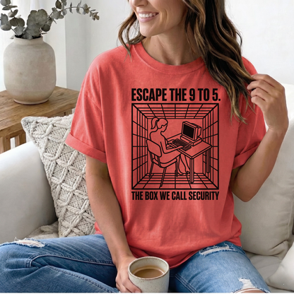 Escape the 9 to 5 T-Shirt — Retro Office Escape Graphic Tee