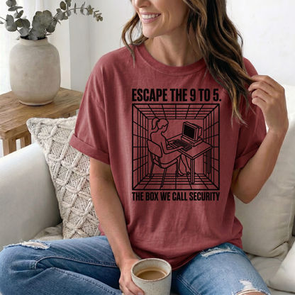 Escape the 9 to 5 T-Shirt — Retro Office Escape Graphic Tee