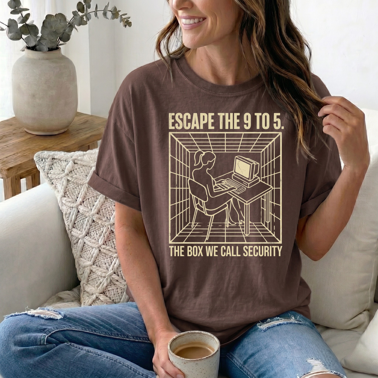 Escape the 9 to 5 T-Shirt — Retro Office Escape Graphic Tee