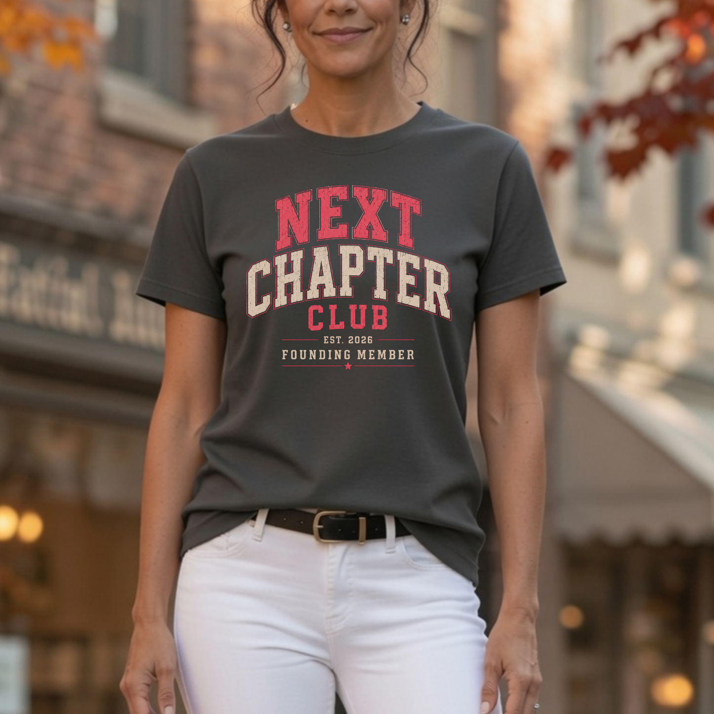 Next Chapter Club – Founding Member EST. 2026 | Vintage Collegiate Graphic Tee