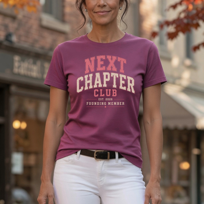 Next Chapter Club – Founding Member EST. 2026 | Vintage Collegiate Graphic Tee