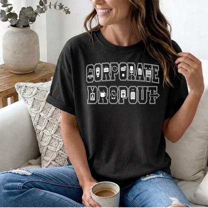 Corporate Dropout Icon Graphic Tee | Collegiate Graphic Shirt