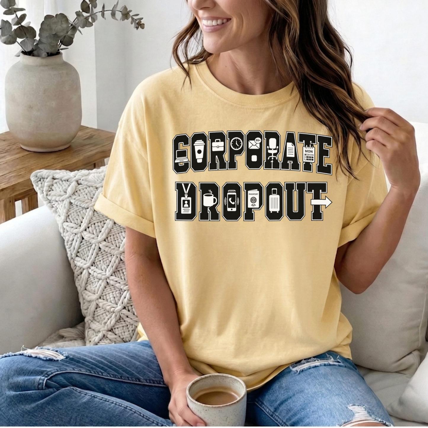 Corporate Dropout Icon Graphic Tee | Collegiate Graphic Shirt