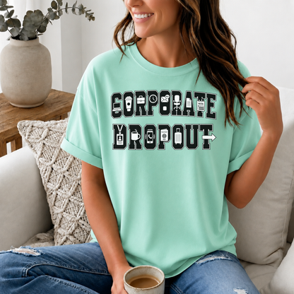 Corporate Dropout Icon Graphic Tee | Collegiate Graphic Shirt
