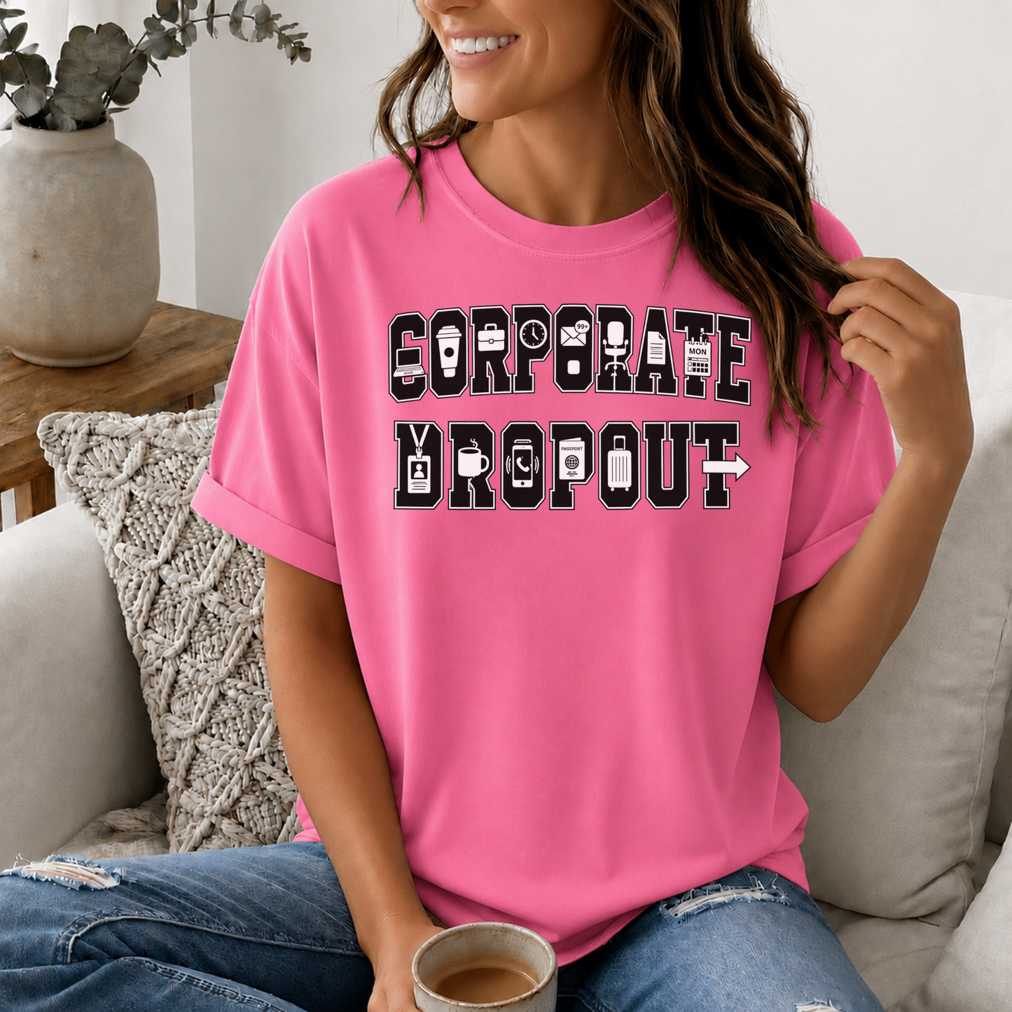 Corporate Dropout Icon Graphic Tee | Collegiate Graphic Shirt