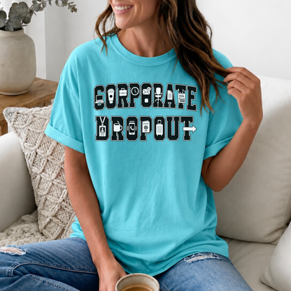 Corporate Dropout Icon Graphic Tee | Collegiate Graphic Shirt
