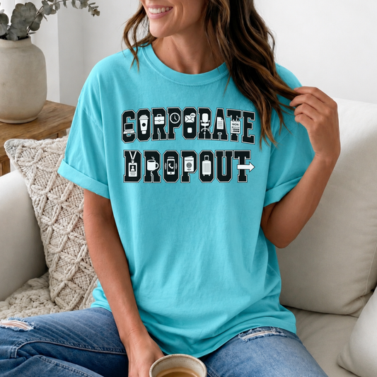 Corporate Dropout Icon Graphic Tee | Collegiate Graphic Shirt