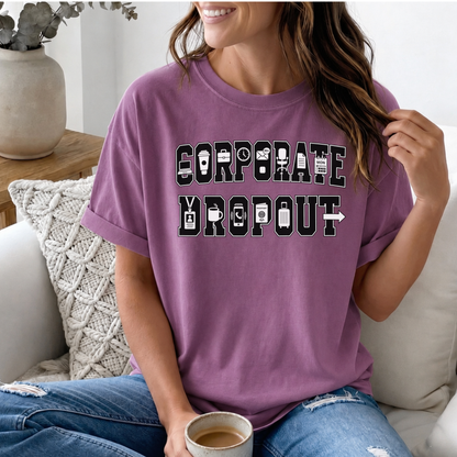 Corporate Dropout Icon Graphic Tee | Collegiate Graphic Shirt