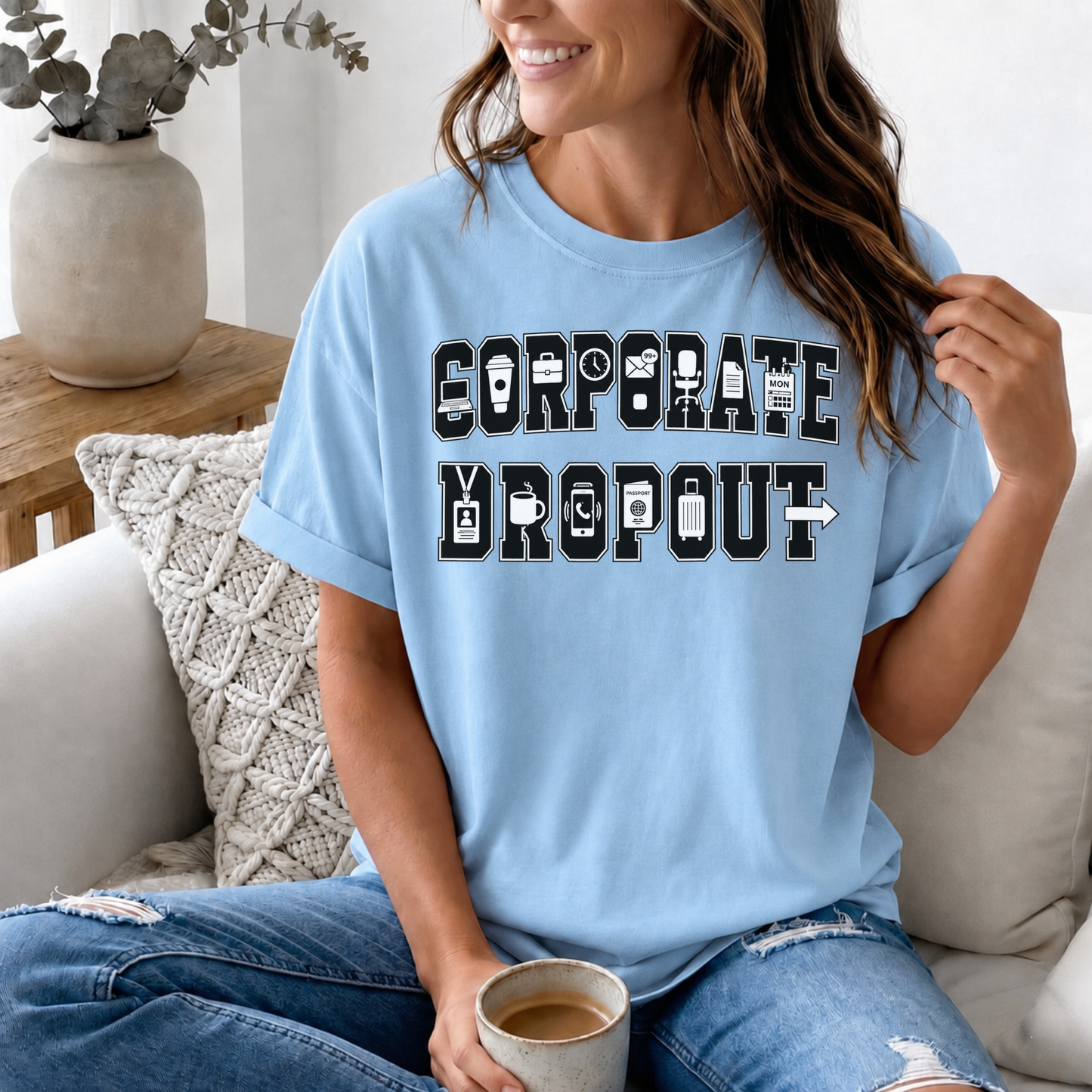 Corporate Dropout Icon Graphic Tee | Collegiate Graphic Shirt