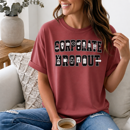 Corporate Dropout Icon Graphic Tee | Collegiate Graphic Shirt
